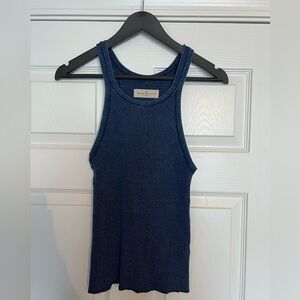 Imogene + Willie / sz. small / indigo ribbed racer back tank